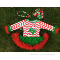 2014 baby Christmas tree rompers with tutu dress long sleeve chistmas romper with chunky necklace set